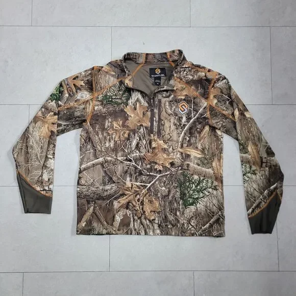 Scentlok Men's Savanna AERO Attack V2 1/4 Zip Hunting Shirt Realtree Camo Carbon